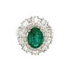 Image 2 : 2.50 ctw Emerald & Diamond Ring - 14KT Yellow Gold