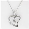 Image 5 : 10k White Gold 0.25 ctw Dual Channel Princess Cut Diamond Open Heart Pendant Nec