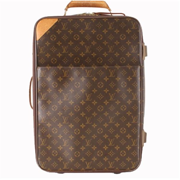 Louis Vuitton Brown Monogram Canvas Leather Pegase 60cm Rolling Luggage