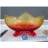 Image 2 : Amber and Red Glass Glass Dish