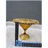 Image 2 : Pedastal Amber Glass Bowl