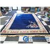 Image 1 : **9' x 12' Wool Carpet w/Rose Decor