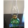 Image 1 : Green Glass Oil Lamp