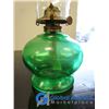 Image 3 : Green Glass Oil Lamp