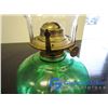 Image 4 : Green Glass Oil Lamp