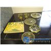 Image 1 : Amber Depression Glass and Book