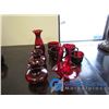 Image 1 : Assorted Ruby Red Glass Items
