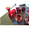 Image 4 : Assorted Ruby Red Glass Items