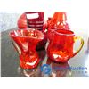 Image 2 : Assorted Ruby Red Glass Items