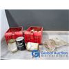 Image 1 : (2) Red Metal Bin of Assorted Parts