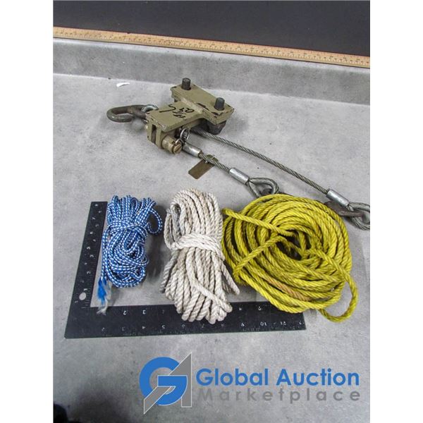 Assorted Rope and Tool