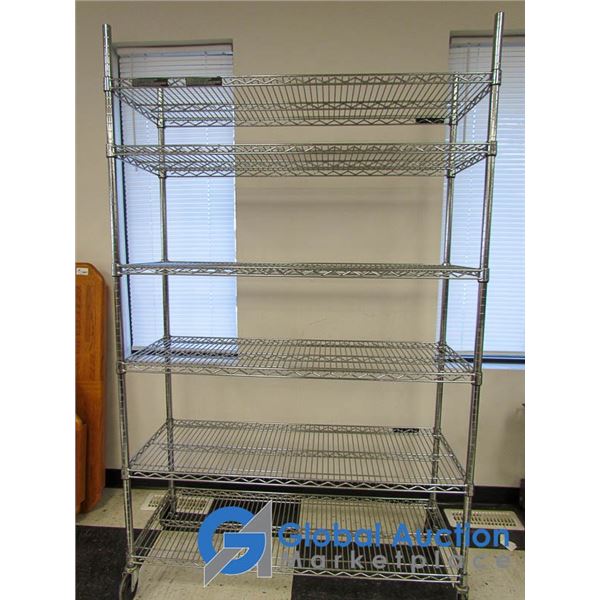 **Chrome Wheeled Bakers Rack