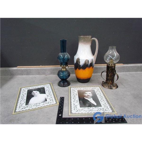 Glass Frames, Vase, Lamps