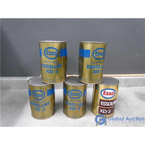 (5) Full Esso XD-3 Motor Oil