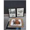 Image 1 : Vintage Framed Adverts and Coca-Cola Tray