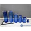 Image 1 : (6) Blue Glass Cannisters