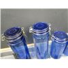 Image 3 : (6) Blue Glass Cannisters