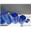 Image 4 : (6) Blue Glass Cannisters