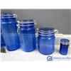 Image 5 : (6) Blue Glass Cannisters