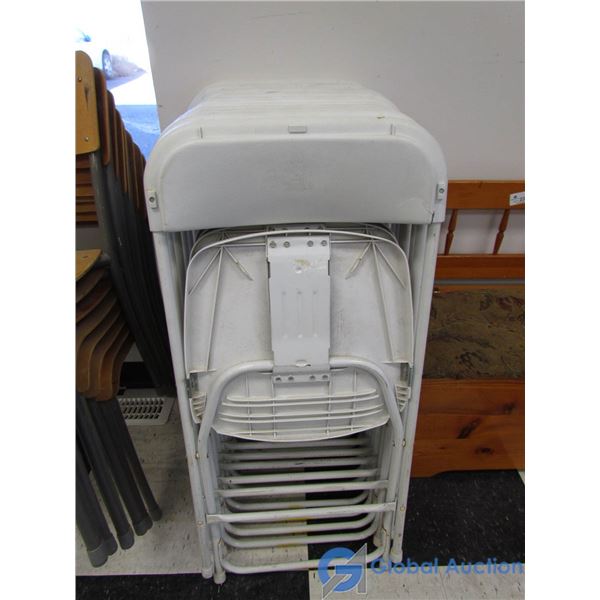 **(14) White Plastic Folding Chairs - BID PRICE x14