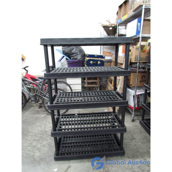 **Black Plastic Shelving Unit