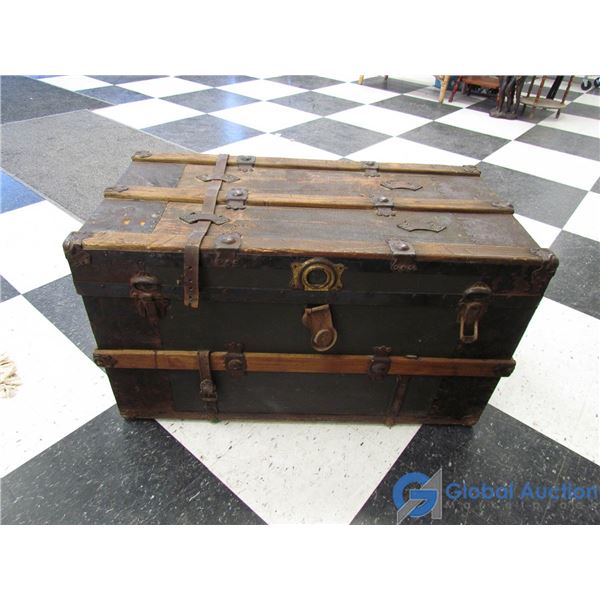 **Vintage Wooden Steam Trunk