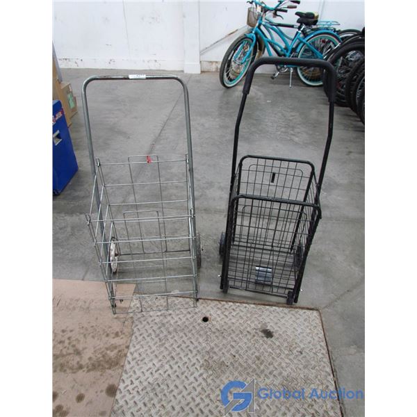 **(2) Folding Wheeled Metal Carts