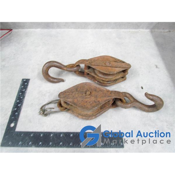 (2) Vintage Pulleys