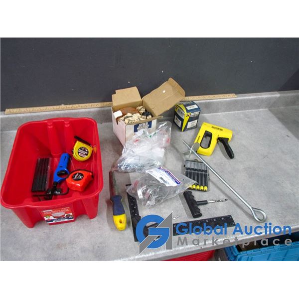 Assorted Hardware, Tape Measure, etc