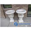 Image 1 : **(2) Heavy Concrete Flower Planters - BID PRICE PER PLANTER, TIMES 2