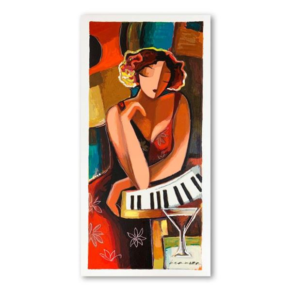 Michael Kerzner, "The Pianist" Hand Signed Limited Edition Serigraph on Paper with Letter of Authent