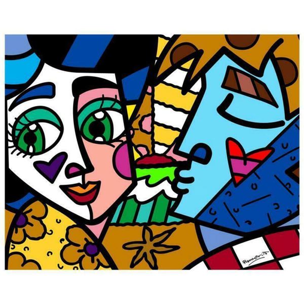 Britto,  Please Sweetheart  Hand Signed Limited Edition Giclee on Canvas; COA