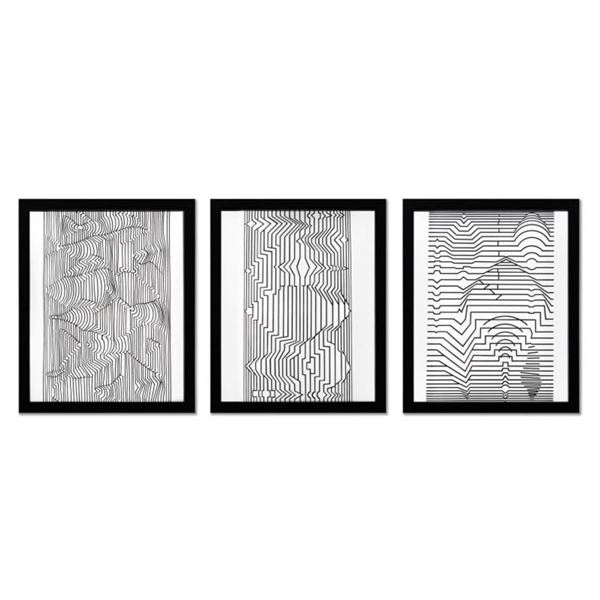 Victor Vasarely (1908-1997), "Naissances - I, Naissances - III, et Ebi-Noor de la série Ondulatoires