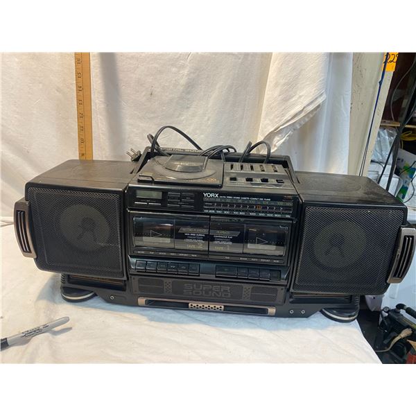 Yorx am/fm stereo double cassette and compact disc player