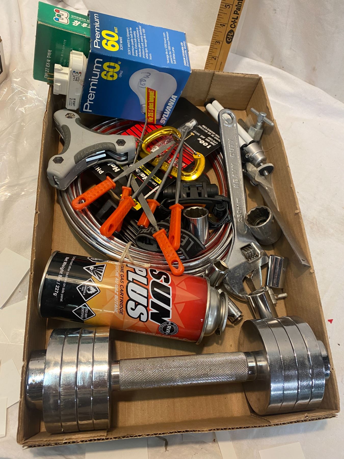 Tools, files, weight etc