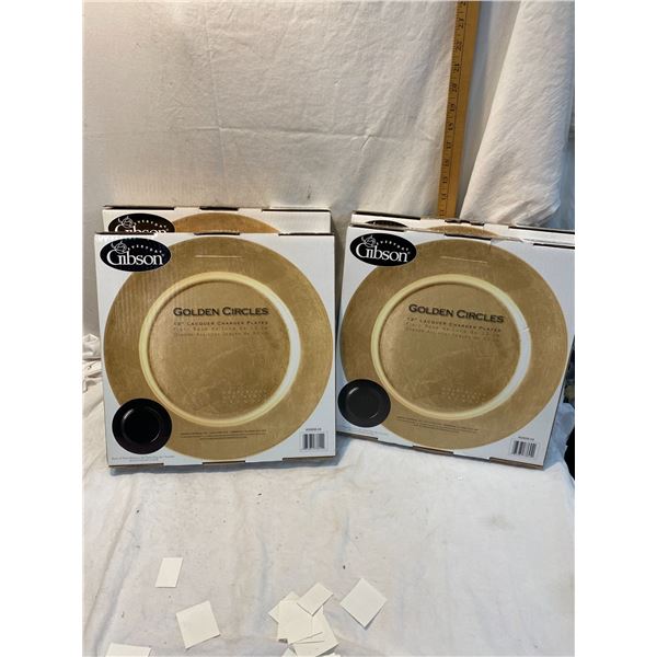 4 boxes 13" lacquer charger plates