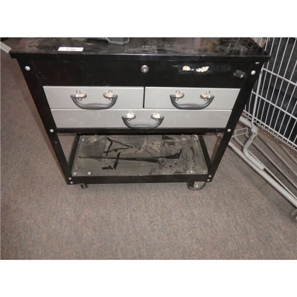 metal trolley cart with drawers