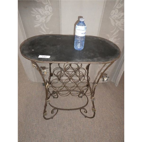 table with built-in wine rack