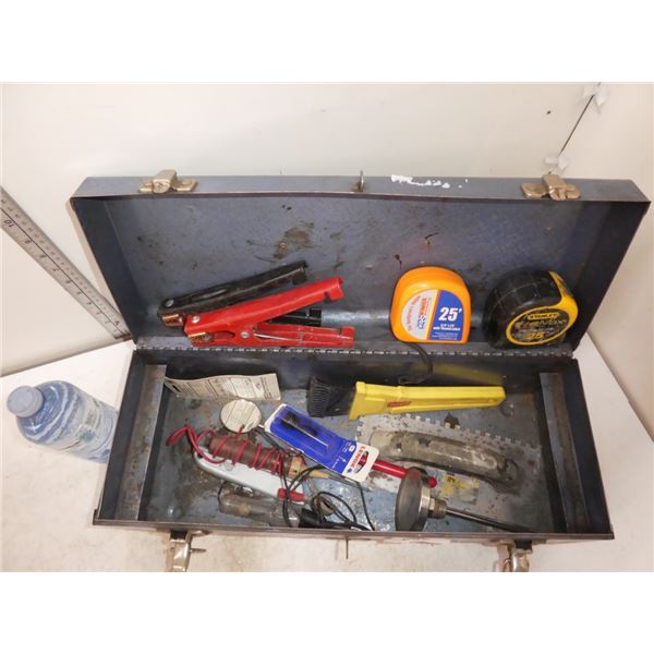 metal tool box w/ misc contents