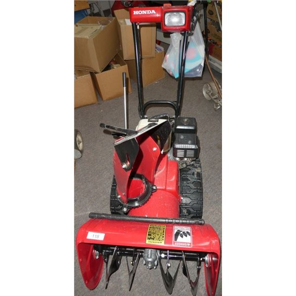 Honda Gas Powered Snow Blower on tracks working