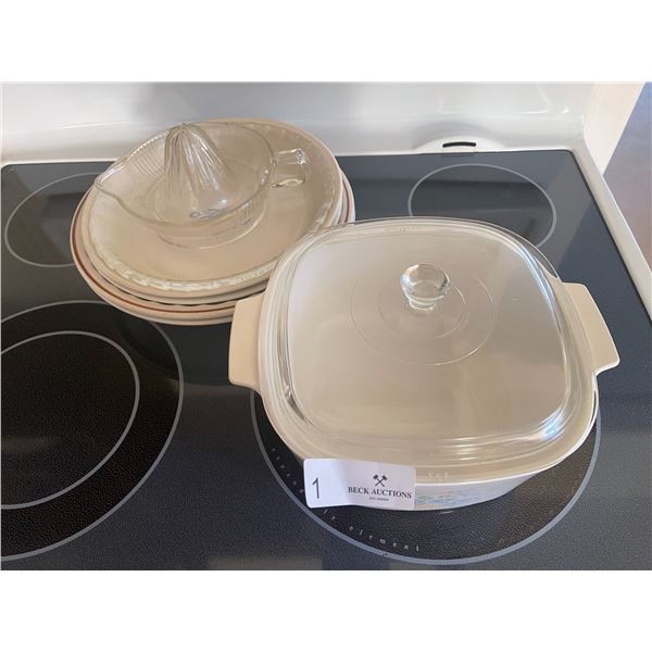 Baking Dish, Assorted Serving Plates, Lemon Juicer