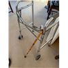 Image 1 : BamBoo Walking Cane And Metal Walker