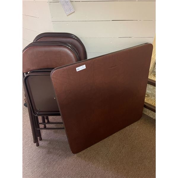 Card Table And Foldable Chairs