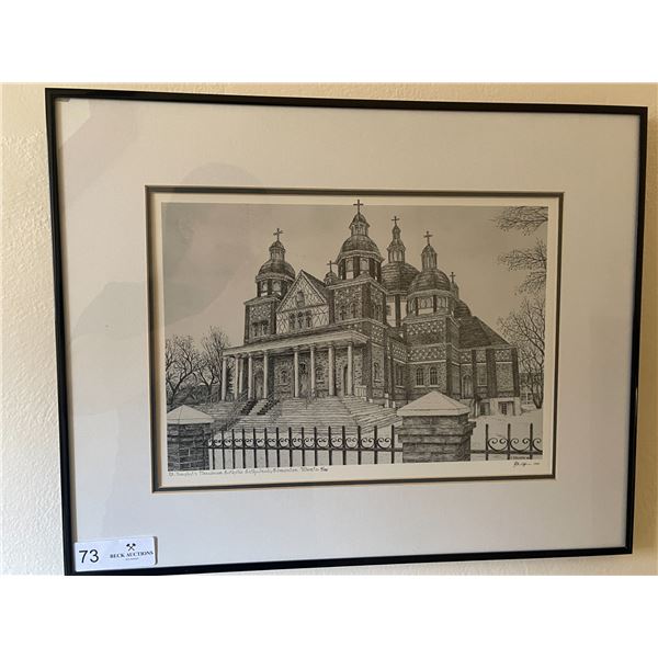 St. Josephs Ukrainian Catholic Cathedral Edmonton Print 16 x 20 E. Bollhorn 1988