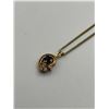 Image 2 : 10K Yellow Gold & Saphire & Diamond Pendant 18" Chain 2.7g 1.5g Pendant