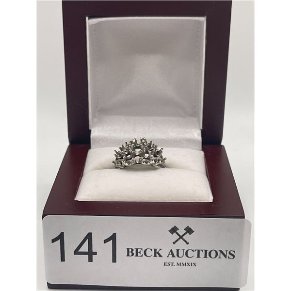 14K White Gold Ring Mount 5.5g  Size 6.5