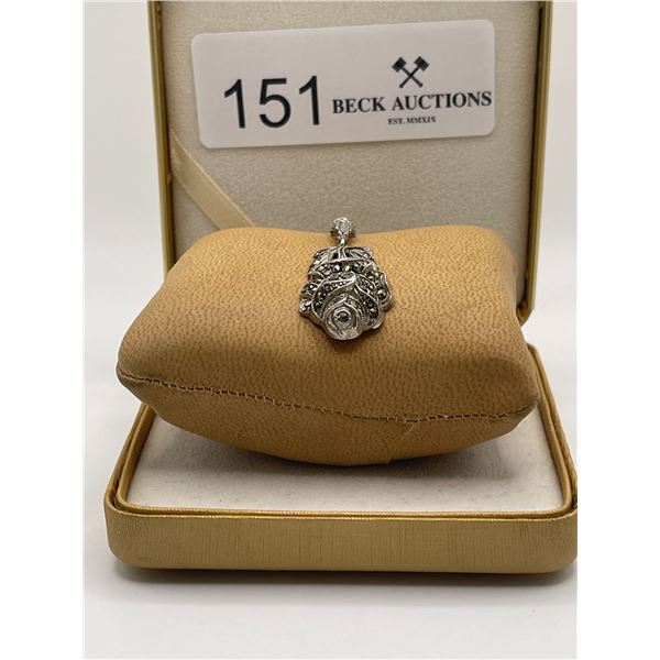 Sterling Silver Marcasite Pendant & Chain 18" 8g