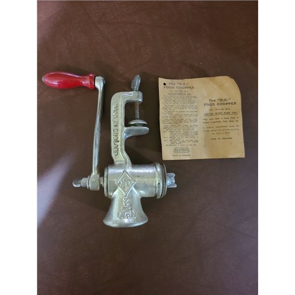 The "O.K." Food Chopper