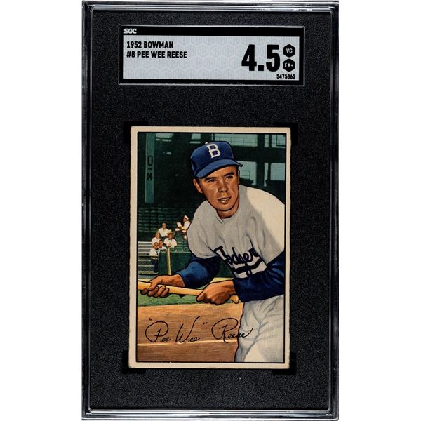 1952 Bowman #8 Pee Wee Reese (SGC 4.5)