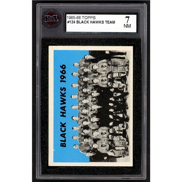 1965-66 Topps #124 Black Hawks SP (KSA 7)